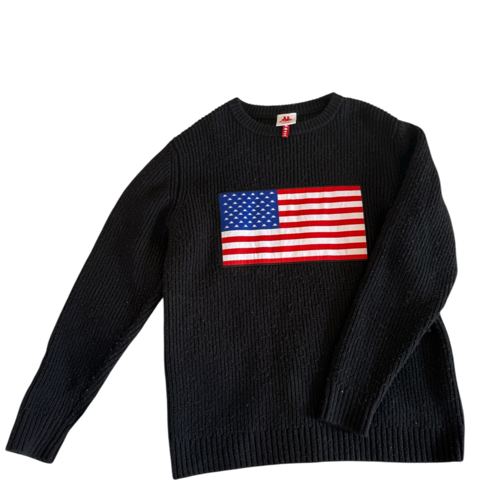 Kappa black American flag sweater